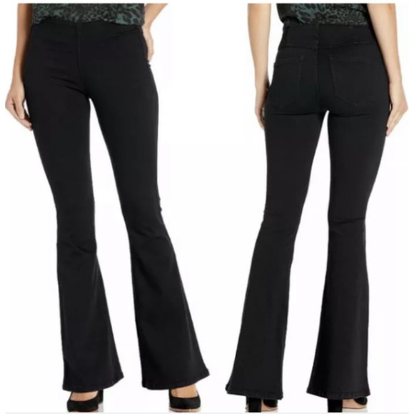 Ella Moss Denim - Anthropologie Ella Moss Pull on Stretch Flare Black Denim Jeans Size 10/30 NWT